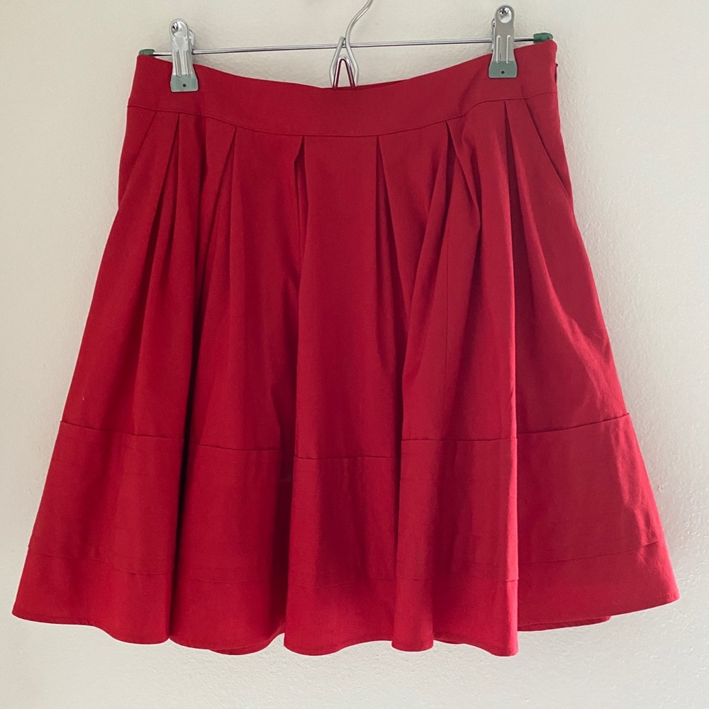 Express red skater/pleated skirt
